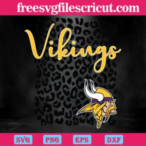 Minnesota Vikings Leopard Spirit, Laser Cut Svg Files Invert