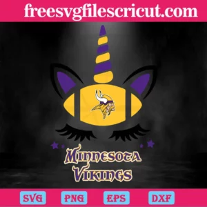 Minnesota Vikings Unicorn, High-Quality Svg Files Invert