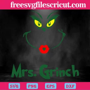 Mrs Grinch Face, The Best Digital Svg Designs For Cricut Invert