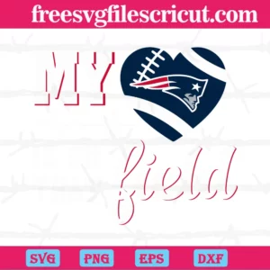 My Heart Is On That Field New England Patriots, Svg Png Dxf Eps Cricut Invert