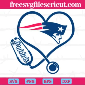 New England Patriots Heart Stethoscope, Svg Png Dxf Eps