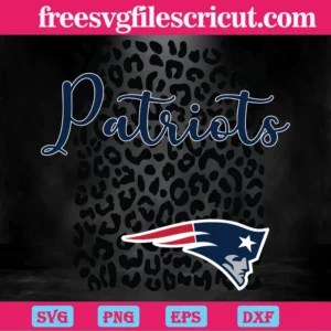 New England Patriots Leopard Spirit, Laser Cut Svg Files Invert