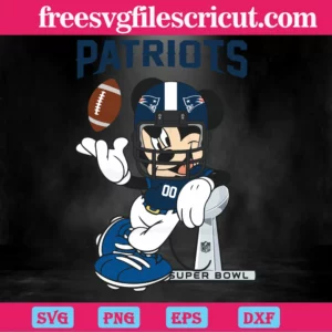 New England Patriots Mickey Mouse, Graphic Design Invert