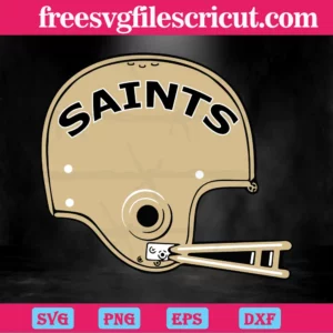 New Orleans Saints Football Helmet, High-Quality Svg Files Invert