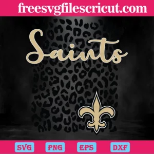 New Orleans Saints Leopard Spirit, Svg Png Dxf Eps Digital Download Invert