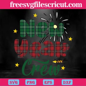 New Year Crew Buffalo Plaid Pattern Gift Diy Crafts, Scalable Vector Graphics Invert