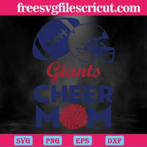 New York Giants Cheer Mom, Svg Png Dxf Eps Cricut Files Invert