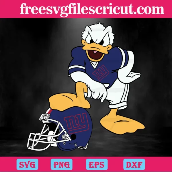 New York Giants Donald Duck, Svg Png Dxf Eps Digital Download Invert