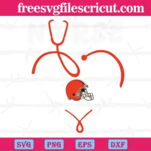 Nurse It Is A Work Of Heart Cleveland Browns, Cutting File Svg Invert