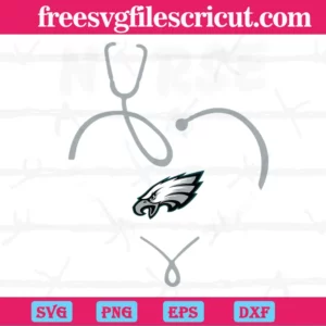 Nurse It Is A Work Of Heart Philadelphia Eagles, Svg Files For Crafting And Diy Projects Invert