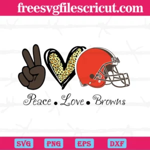 Peace Love Cleveland Browns, Svg Png Dxf Eps Designs Download