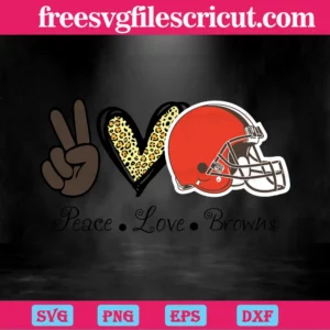 Peace Love Cleveland Browns, Svg Png Dxf Eps Designs Download Invert
