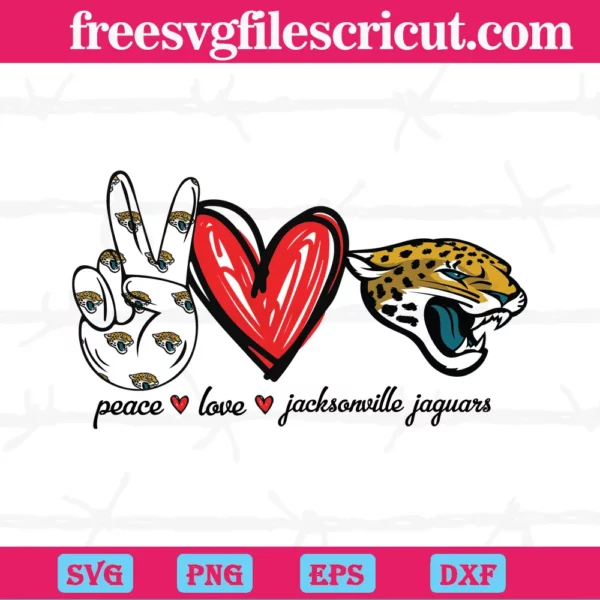 Peace Love Jacksonville Jaguars, Svg Png Dxf Eps