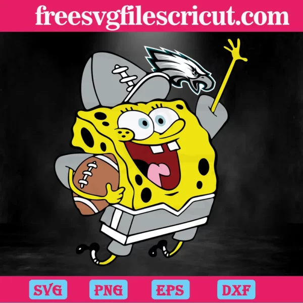 Philadelphia Eagles Football Spongebob, Svg Png Dxf Eps Designs Download Invert