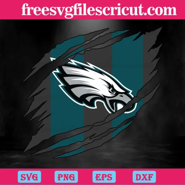 Philadelphia Eagles Torn Nfl, Svg Png Dxf Eps Cricut Invert