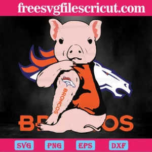 Pig Tattoo Fan Denver Broncos Nfl Football, Digital Files
