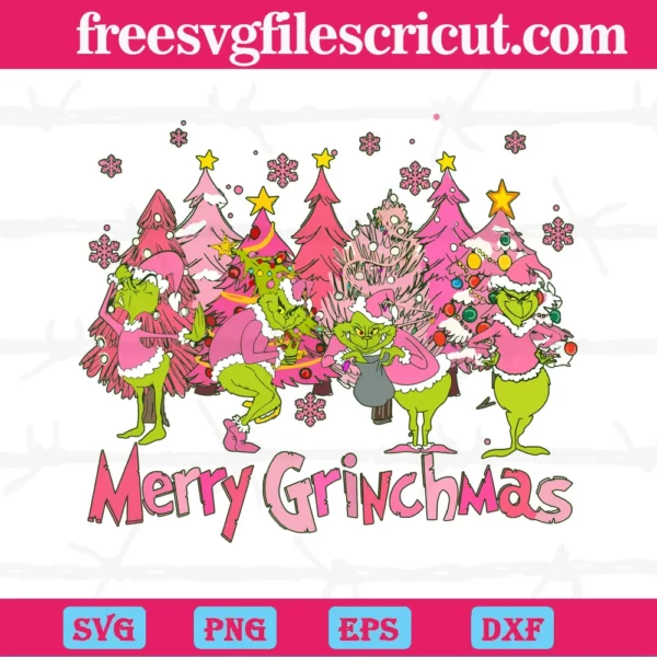 Pink Christmas Merry Grinchmas, Svg Files