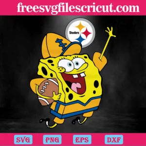 Pittsburgh Steelers Football Spongebob, Svg Png Dxf Eps Cricut Files Invert