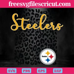 Pittsburgh Steelers Leopard Spirit, Svg Png Dxf Eps Cricut Silhouette Invert