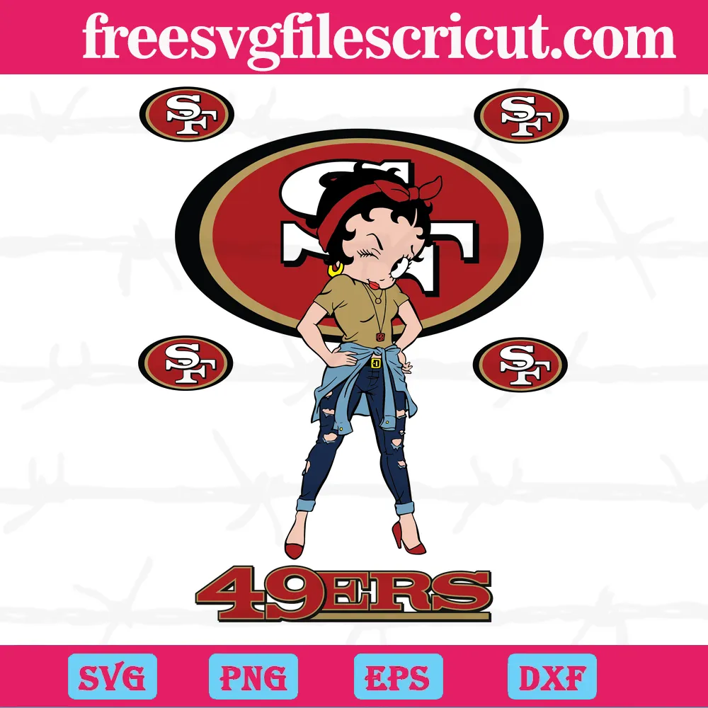 San Francisco 49Ers Betty Boop, Graphic Design - free svg files