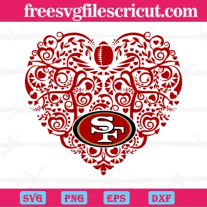 San Francisco 49Ers Football Heart, Svg Files