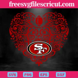 San Francisco 49Ers Football Heart, Svg Files - free svg files for cricut