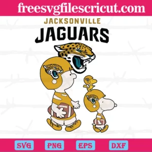 Snoopy The Peanuts Jacksonville Jaguars, Laser Cut Svg Files