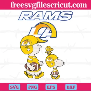 Snoopy The Peanuts Los Angeles Rams, Svg Designs Invert