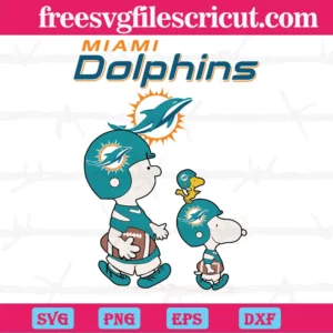 Snoopy The Peanuts Miami Dolphins, Svg Png Dxf Eps