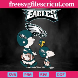 Snoopy The Peanuts Philadelphia Eagles, Cuttable Svg Files Invert