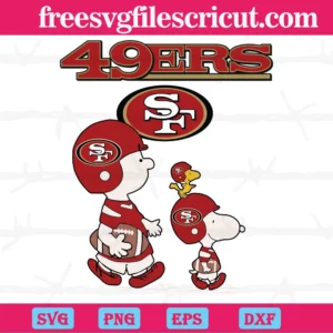 Snoopy The Peanuts San Francisco 49Ers, Svg Png Dxf Eps Cricut Silhouette