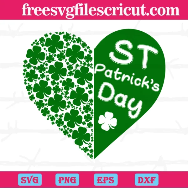 St Patricks Day Images Heart Four Leaf Clover Diy Crafts, Laser Cut Svg Files