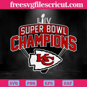 Super Bowl Champions Kansas City Chiefs, Svg Png Dxf Eps Digital Files Invert