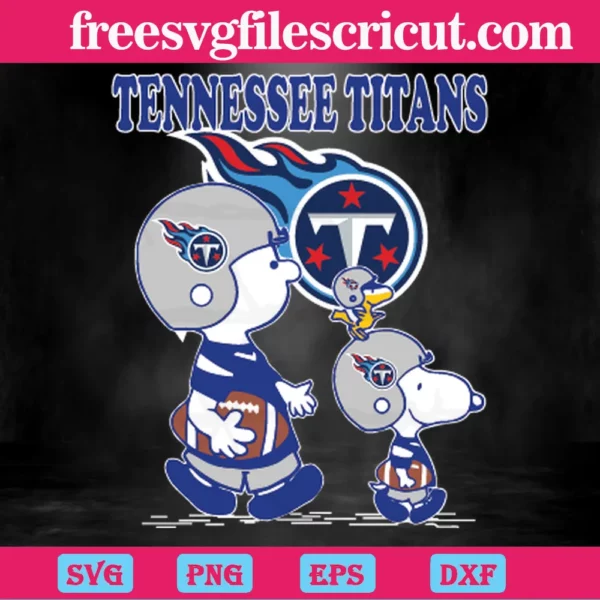 Tennessee Titans Charlie Brown And Snoopy, Vector Illustrations