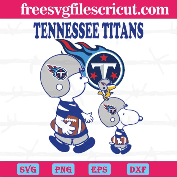 Tennessee Titans Charlie Brown And Snoopy, Vector Illustrations Invert