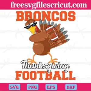 Thanksgiving Football Turkey Denver Broncos, Vector Files