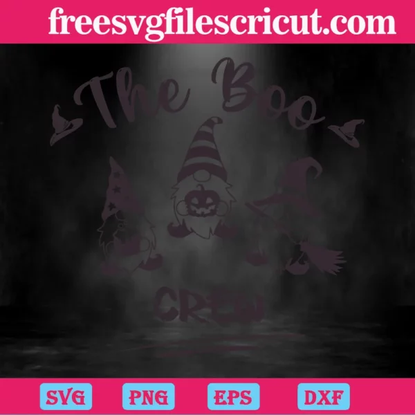 The Boo Crew Black And White Halloween Gnomes Clipart Illustration Invert