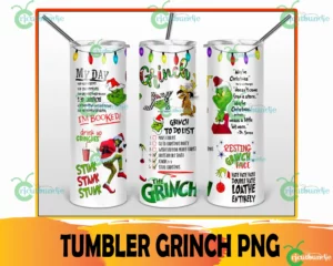 The Grinch Christmas Tumbler Wrap Png