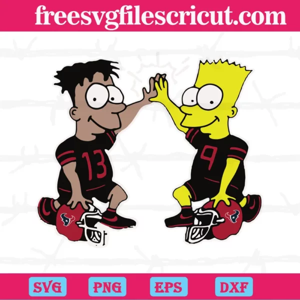 The Simpson Houston Texans Football Team, Svg Png Dxf Eps
