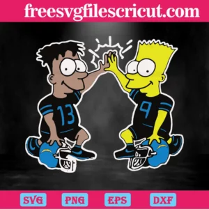 The Simpson Los Angeles Chargers, Laser Cut Svg Files Invert