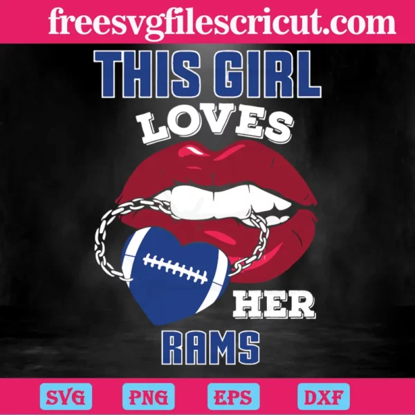 This Girl Loves Her Rams Sexy Lips, Cuttable Svg Files