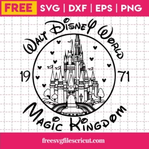 Wait Disney World Magic Kingdom Disney Castle, Free Vector Svg