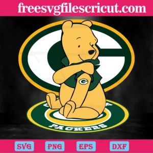 Winnie The Pooh Green Bay Packers Nfl Football, Downloadable Files Invert