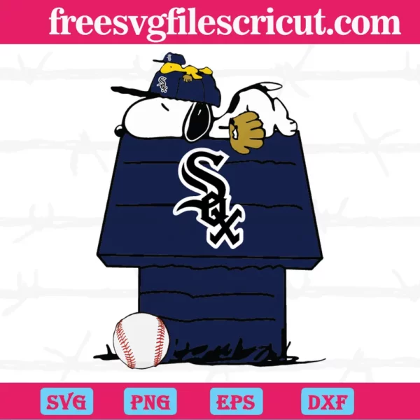 Chicago White Sox Mlb Team Snoopy Sleep, Vector Files