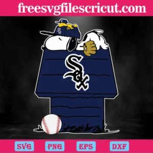 Chicago White Sox Mlb Team Snoopy Sleep, Vector Files Invert