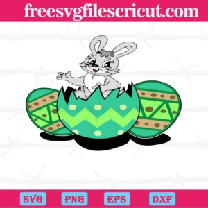 Happy Easter Bunny Clipart, Svg Png Dxf Eps Cricut Silhouette Invert