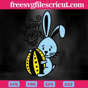 Happy Easter Bunny, Svg Png Dxf Eps Digital Download Invert