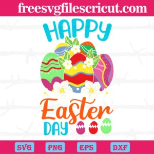 Happy Easter Day Clipart, Svg Png Dxf Eps Digital Download Invert