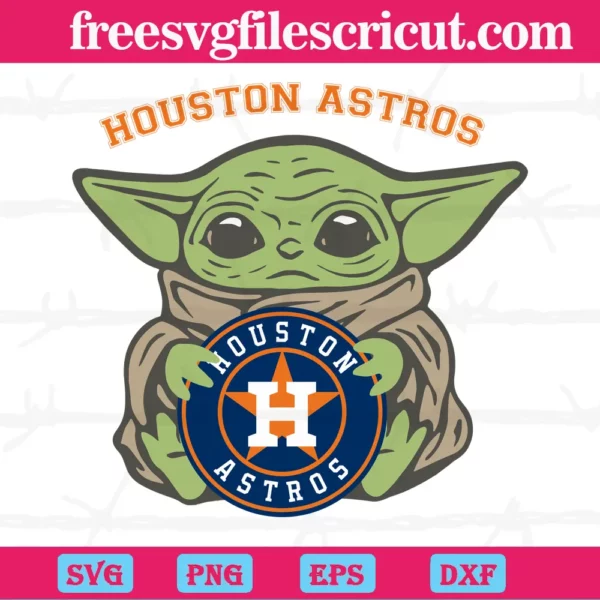 Houston Astros Baby Yoda, Premium Svg Files