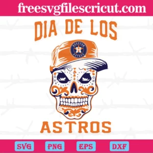 Houston Astros Sugar Skull Dia De Los Astros, Downloadable Files Invert